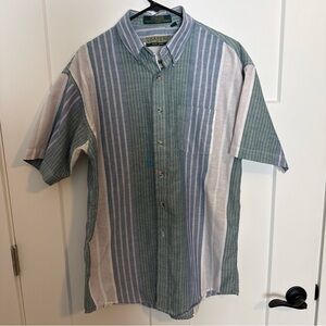 Men's Casual Striped Button-Down Shirt